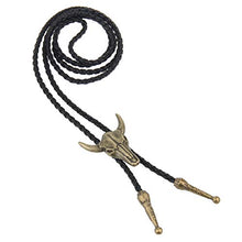 Carica l'immagine nel visualizzatore di Gallery, JOYMIAO Gioielli della Collana Cravatta in Pelle da Uomo Retrò Testa Di Toro - Ilgrandebazar