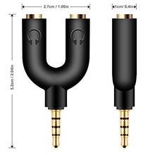 Carica l'immagine nel visualizzatore di Gallery, AFUNTA auricolare Audio Kit Stereo Splitter, Ferro di U splitter-Black - Ilgrandebazar