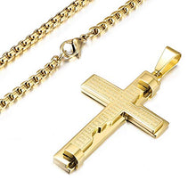 Carica l'immagine nel visualizzatore di Gallery, Collana Croce Donna Uomo Acciaio inossidabile Oro Regalo Gioielli - Ilgrandebazar
