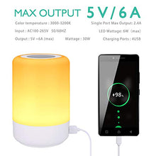 Carica l'immagine nel visualizzatore di Gallery, Lampada da tavolo USB, lampada comodino a LED con 4 porte di Usb Lamp - Ilgrandebazar