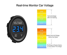 Carica l'immagine nel visualizzatore di Gallery, YGL Voltmetro DC 24v / 12v Auto/Moto Impermeabile Tensione Corrente Blu - Ilgrandebazar