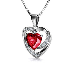 Carica l'immagine nel visualizzatore di Gallery, DEPHINI - Collana con cuore rosso - argento Sterling 925 - pietra... - Ilgrandebazar