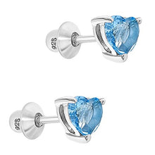 Carica l'immagine nel visualizzatore di Gallery, Orecchini a forma di cuore, in argento Sterling 925, con chiusura a vite,...