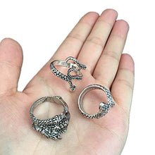 Carica l'immagine nel visualizzatore di Gallery, PPX 3 Pezzi Anelli Regolabili a Forma di Serpente, Anello del Drago,Octopus...