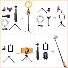 Carica l'immagine nel visualizzatore di Gallery, BLOOMWIN Luce ad Anello LED, 8" Ring Light Dimmerabile con Bastone Selfie...