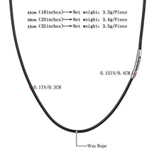 Carica l'immagine nel visualizzatore di Gallery, Tagaremuser 3 Collane in pelle, 3 mm, nero, ecopelle, con chiusura in... - Ilgrandebazar