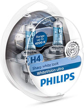 Carica l'immagine nel visualizzatore di Gallery, WhiteVision ultra effetto Xenon H4 lampada fari, Bianco intenso - Twin box