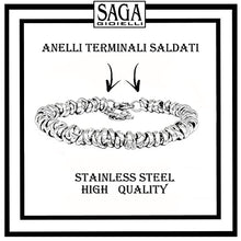 Carica l'immagine nel visualizzatore di Gallery, SAGA GIOIELLI® BRACCIALE DONNA INTRECCIATO NODINI ACCIAIO