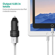 Carica l'immagine nel visualizzatore di Gallery, Caricabatterie Auto RAVPower Extra-Mini Alluminio 2 Porte, 24W / 4.8A, Nero