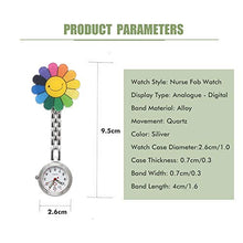 Carica l'immagine nel visualizzatore di Gallery, Orologio da taschino, silicone al quarzo con clip appendere, Sunflower - Ilgrandebazar