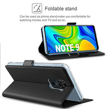 Carica l'immagine nel visualizzatore di Gallery, AROYI Cover Xiaomi Redmi Note 9 Nero+HD Pellicola Protettiva,Custodia Flip...