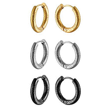 Carica l'immagine nel visualizzatore di Gallery, Oidea Orecchini cerchio Uomo Donna Acciaio inossidabile Argento Nero Oro 18mm - Ilgrandebazar
