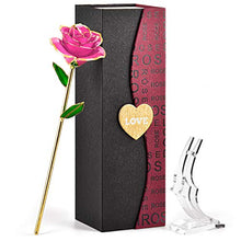 Carica l'immagine nel visualizzatore di Gallery, FORGIFTING Fiore di Vera Rosa Placcata con Oro 24K, Rose Conservate - Ilgrandebazar