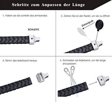 Carica l'immagine nel visualizzatore di Gallery, Amtier Bracciale Uomo in Pelle intrecciato Bracciali Regolabile con Nero - Ilgrandebazar