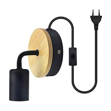 Carica l'immagine nel visualizzatore di Gallery, Luxvista Illuminazione da Parete Nero E27 Interno, Lampada E27, Black