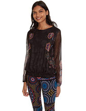Carica l'immagine nel visualizzatore di Gallery, Desigual T-Shirt Andora Donna XS, Nero (Negro 2000) - Ilgrandebazar