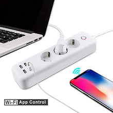 Carica l'immagine nel visualizzatore di Gallery, Ciabatta WiFi Intelligente Multipresa a 3 AC+ 4 USB Controllo Remoto Alexa,...
