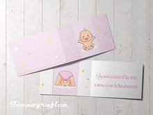 Carica l'immagine nel visualizzatore di Gallery, 110 Biglietti Bomboniera Rosa Battesimo Nascita