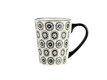 Carica l'immagine nel visualizzatore di Gallery, H&amp;H Vhera Set 6 Tazze Mug, Stoneware, Crema/Nero, 350 ml - Ilgrandebazar