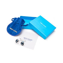 Carica l'immagine nel visualizzatore di Gallery, MERIT OCEAN Uomo Stile Elegante Cuff Link Super Brillante Cristallo Blu - Ilgrandebazar