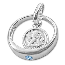 Carica l'immagine nel visualizzatore di Gallery, CLEVER SCHMUCK - Set anello per battesimo, angelo rotondo con pietra topazio... - Ilgrandebazar
