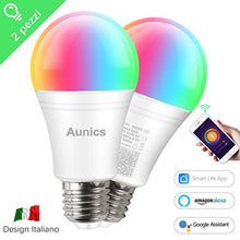 Carica l'immagine nel visualizzatore di Gallery, Lampadina intelligente Aunics 2 Pezzi Smart per Alexa, Google...