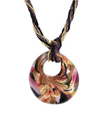 Carica l'immagine nel visualizzatore di Gallery, Venetiaurum - Collana Multifilo Donna Con Pendente In Vetro Originale Di...