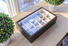 Carica l'immagine nel visualizzatore di Gallery, Custodia per Orologi in Legno Color Caffè con Coperchio Vetro 12 Espresso - Ilgrandebazar