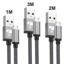 Carica l'immagine nel visualizzatore di Gallery, Aioneus Cavo Micro USB [3 Pezzi:15M,2M,3Metri] Nylon...