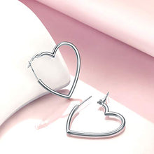 Carica l'immagine nel visualizzatore di Gallery, Cerchio Orecchini a Cuore Argento Sterling a Forma di... - Ilgrandebazar