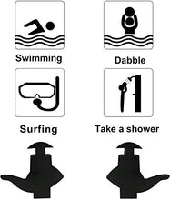 Carica l'immagine nel visualizzatore di Gallery, Tappi per Le Orecchie da Nuoto,Tappi Piscina Riutilizzabili Nero