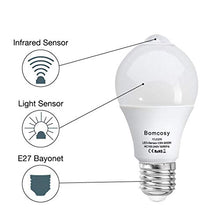 Carica l'immagine nel visualizzatore di Gallery, Bomcosy Lampadina LED E27 Sensore di Movimento a Bianco Caldo 3000k - Ilgrandebazar