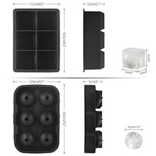 Carica l'immagine nel visualizzatore di Gallery, Ankway Set di 2 Stampi Per Ghiaccio In Silicone Di Grandi Dimensioni, Nero - Ilgrandebazar