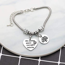Carica l'immagine nel visualizzatore di Gallery, Angelra Bracciale da Donna con Ciondolo In Acciaio,"Chi Semina Amore... - Ilgrandebazar