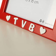 Carica l'immagine nel visualizzatore di Gallery, Cornici Rossa per foto in legno con la scritta Nonna TVB e decorata con... - Ilgrandebazar