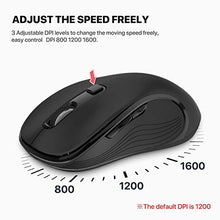Carica l'immagine nel visualizzatore di Gallery, WisFox Mouse Senza Fili, 2.4G Wireless Laptop Computer Nero