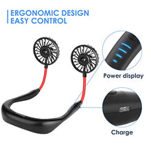 Carica l'immagine nel visualizzatore di Gallery, Ventilatore Portatile Personale,Ventilatore Indossabile da Nero