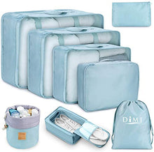 Carica l'immagine nel visualizzatore di Gallery, DIMJ - Organizer per valigia, cubici, da viaggio, set di 8, sacchetti Blu 1