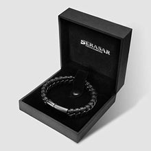 Carica l'immagine nel visualizzatore di Gallery, SERASAR | Bracciale in Pelle Premium per Uomo Nero |Serratura - Ilgrandebazar
