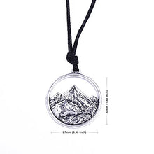 Carica l'immagine nel visualizzatore di Gallery, Collana con ciondolo cavo paesaggio montano e sentieri Antique Silver - Ilgrandebazar