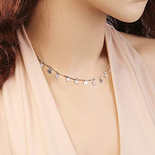 Carica l'immagine nel visualizzatore di Gallery, Fenical Collana girocollo di colore argento con catena choker donne boho... - Ilgrandebazar