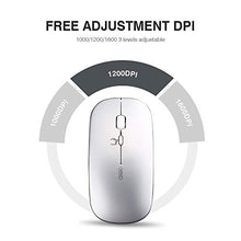 Carica l'immagine nel visualizzatore di Gallery, Mouse Wireless Ricaricabile, inphic Ottico Mini Argento chiaro