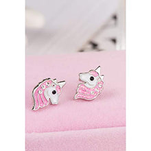 Carica l'immagine nel visualizzatore di Gallery, MengCat Borchia Unicorno Orecchini Sparkling Rosa Chiaro per i Bambini delle... - Ilgrandebazar