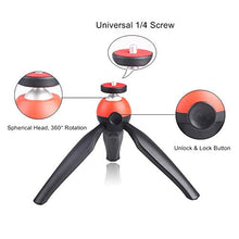 Carica l'immagine nel visualizzatore di Gallery, Mini treppiede con supporto per cellulare, rotazione a 360°, Rosso