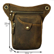 Carica l'immagine nel visualizzatore di Gallery, Xieben Vintage Leather Drop Leg Bag per Uomini Donne Marsupio #04deepbrown