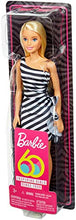 Carica l'immagine nel visualizzatore di Gallery, Mattel Barbie 60° Anniversario, Bambola con Vestito a Righe Bianco e Nero,... - Ilgrandebazar