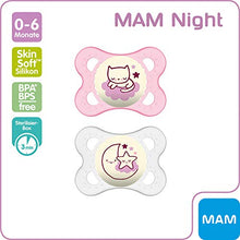 Carica l'immagine nel visualizzatore di Gallery, MAM 523322 - Ciuccio "Night" in silicone per bambine da 0 a 6 mesi, Rossa - Ilgrandebazar