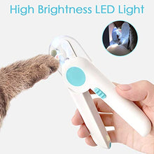 Carica l'immagine nel visualizzatore di Gallery, Queta Tagliaunghie per Cani Gatti a Luce LED con Lima Unghie, Blu