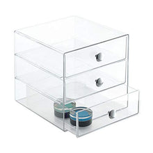 Carica l'immagine nel visualizzatore di Gallery, iDesign Porta trucchi con 3 cassetti, Mini cassettiera per Trasparente