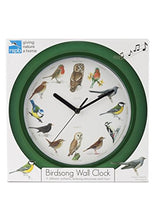 Carica l'immagine nel visualizzatore di Gallery, Zeon Tech Orologio da parete Canto degli uccelli, verde, 24 x 24 x 1 cm